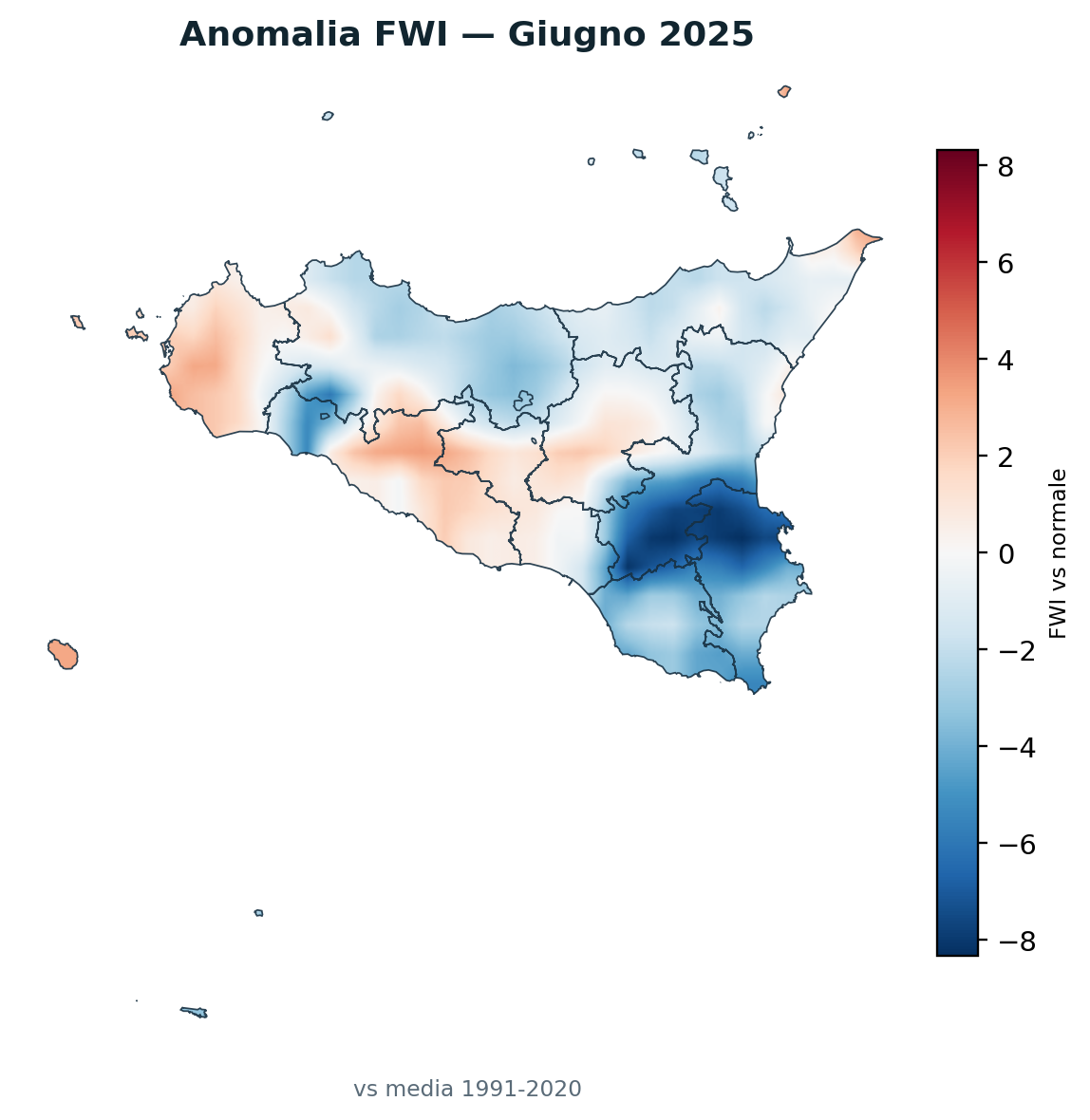Anomalia vs normale Giugno 2025