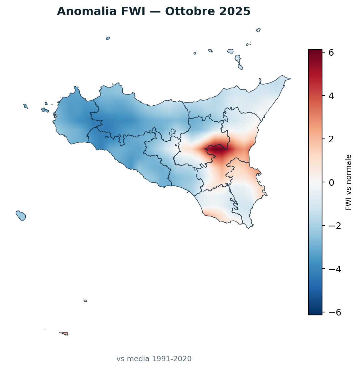 Anomalia vs normale Ottobre 2025
