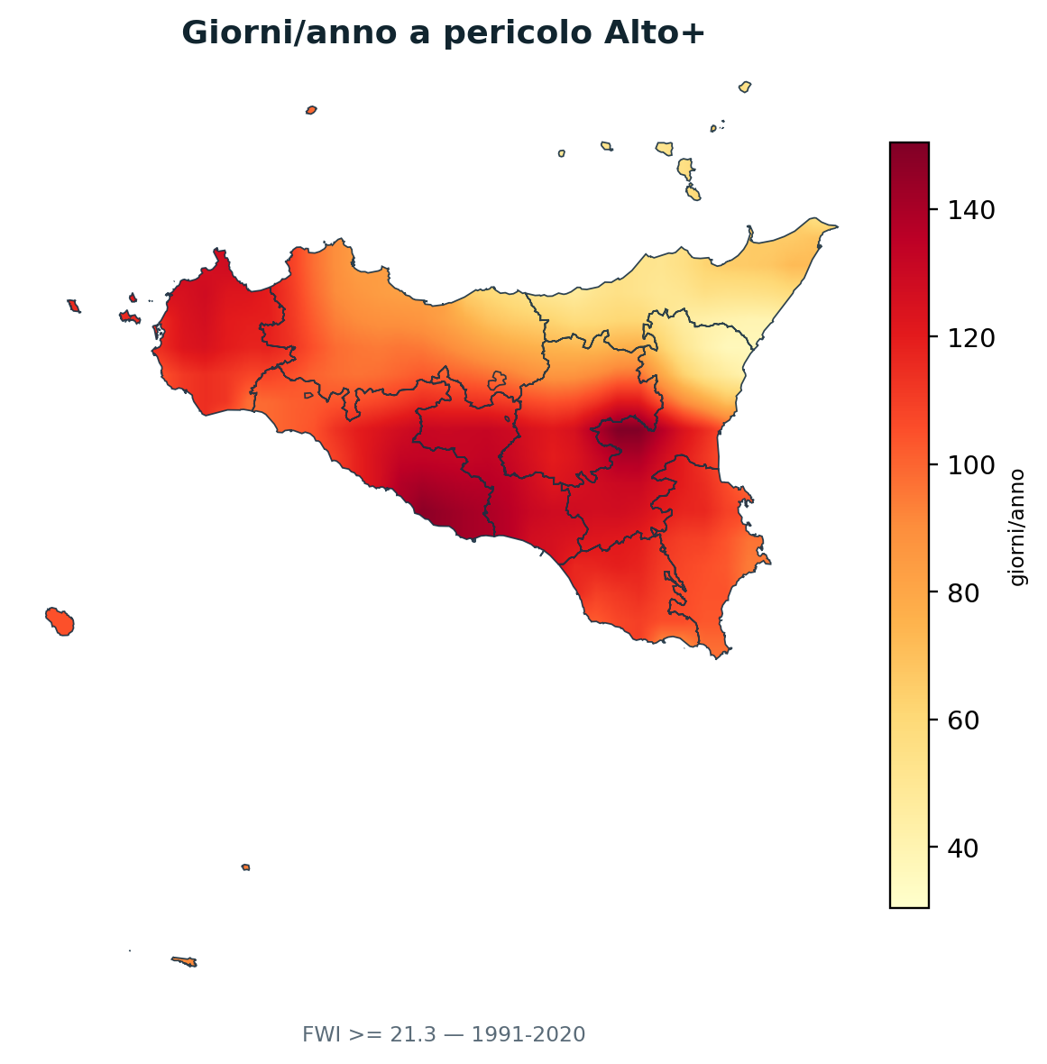 Giorni a pericolo alto per anno
