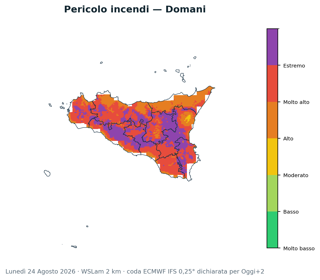 Pericolo incendi Domani