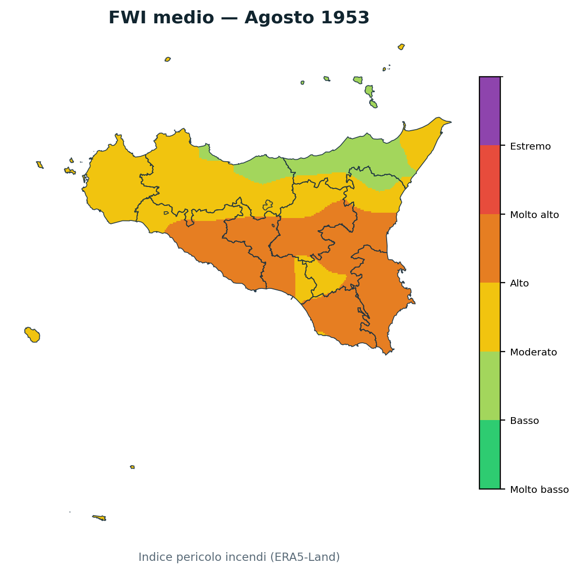 FWI mensile Agosto 1953