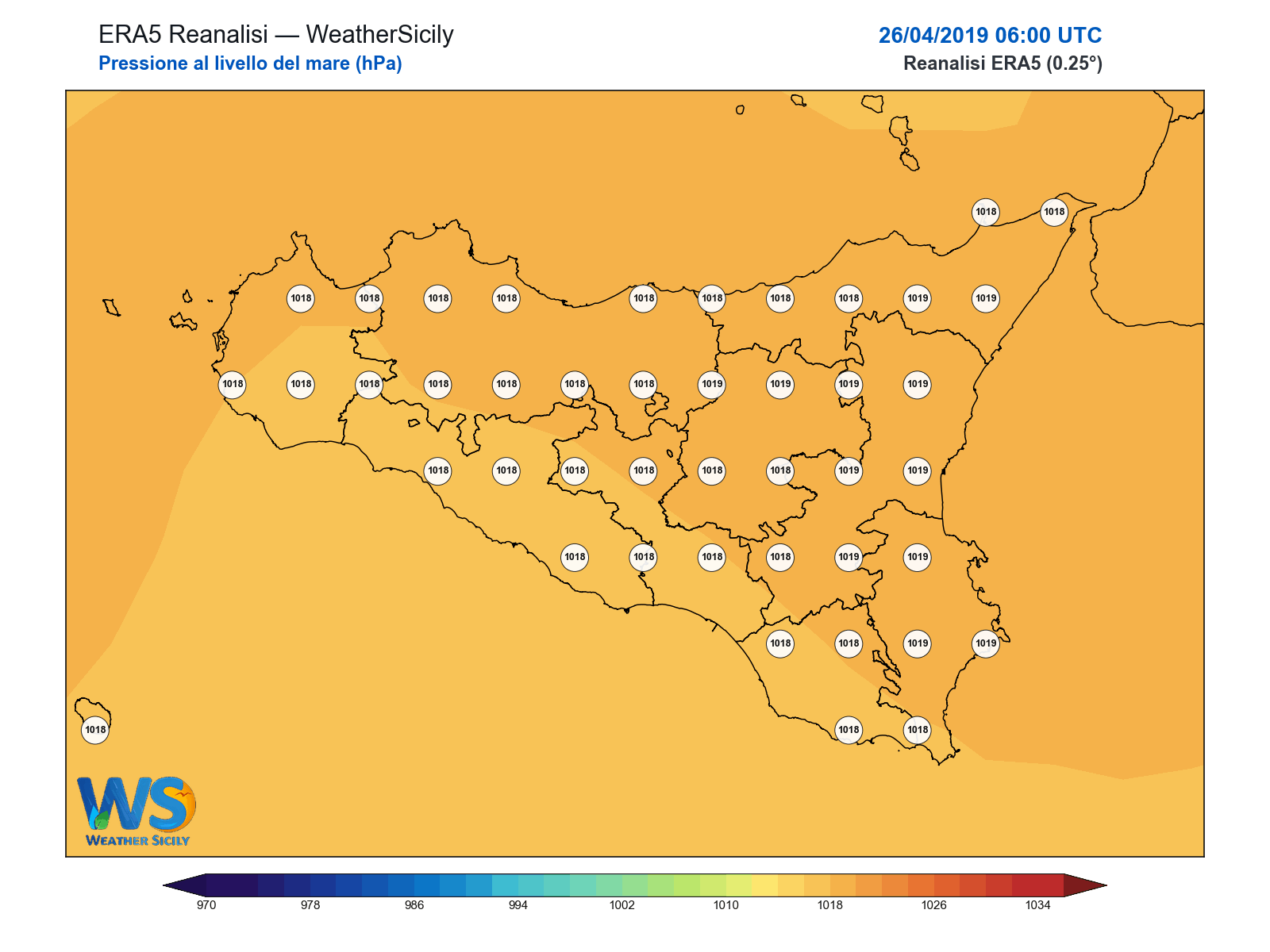 Pressione al livello del mare · 2019042606