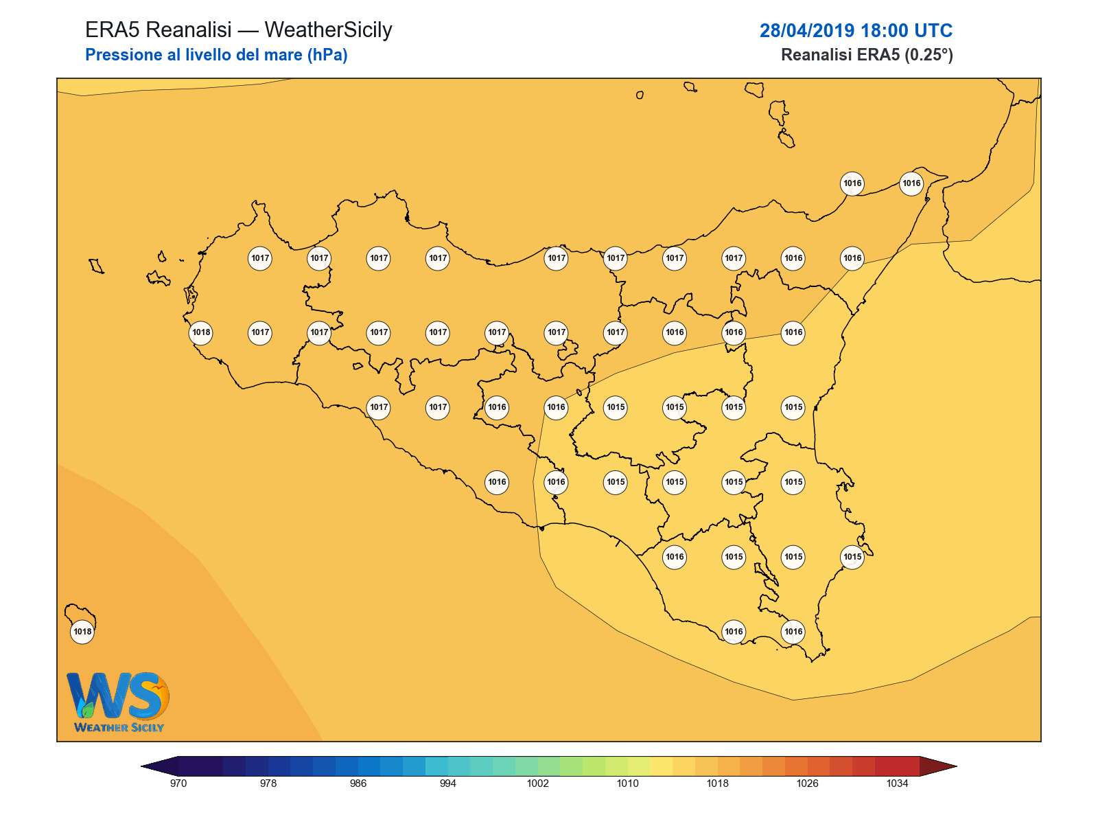 Pressione al livello del mare · 2019042818