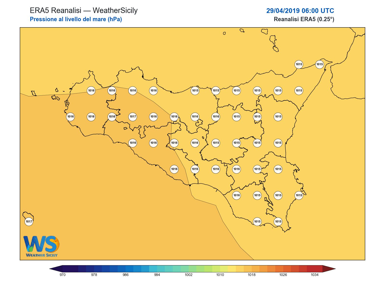 Pressione al livello del mare · 2019042906