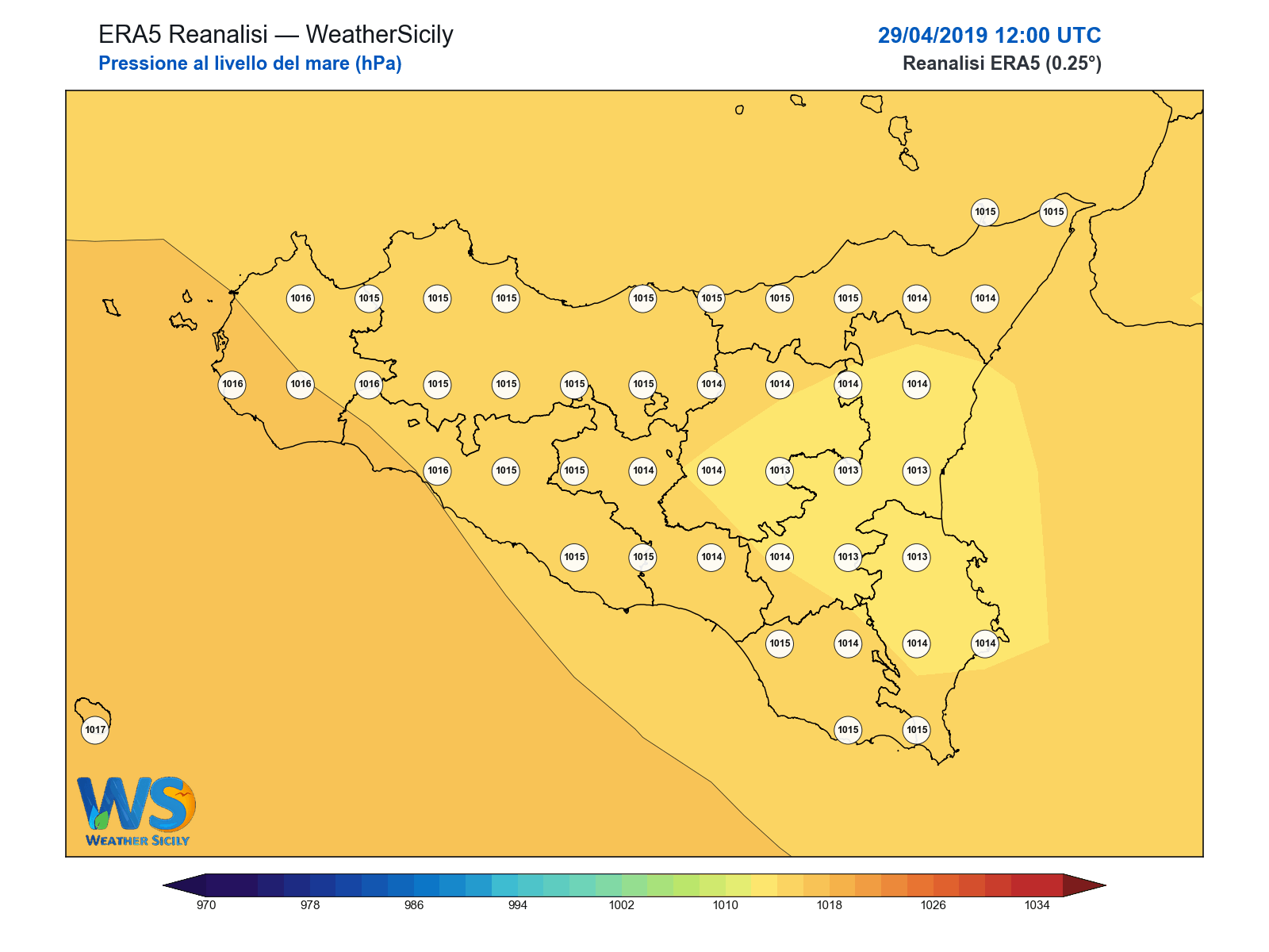 Pressione al livello del mare · 2019042912