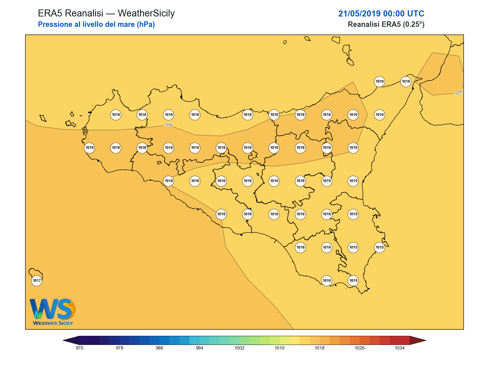 Pressione al livello del mare · 2019052100