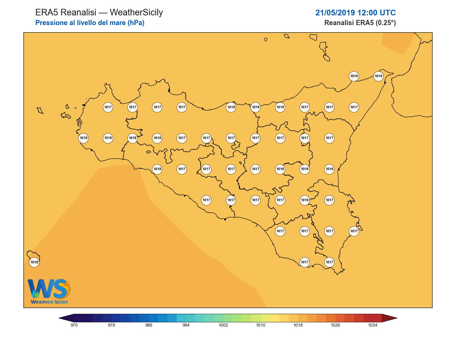 Pressione al livello del mare · 2019052112