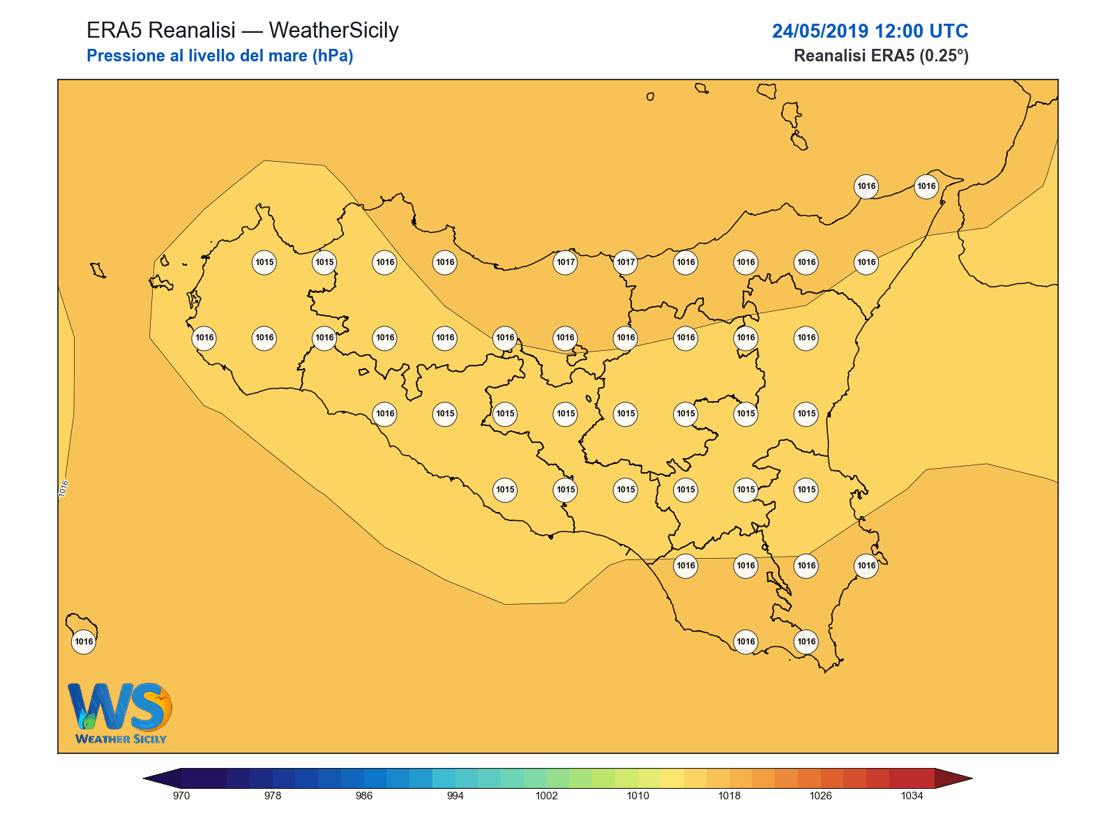 Pressione al livello del mare · 2019052412