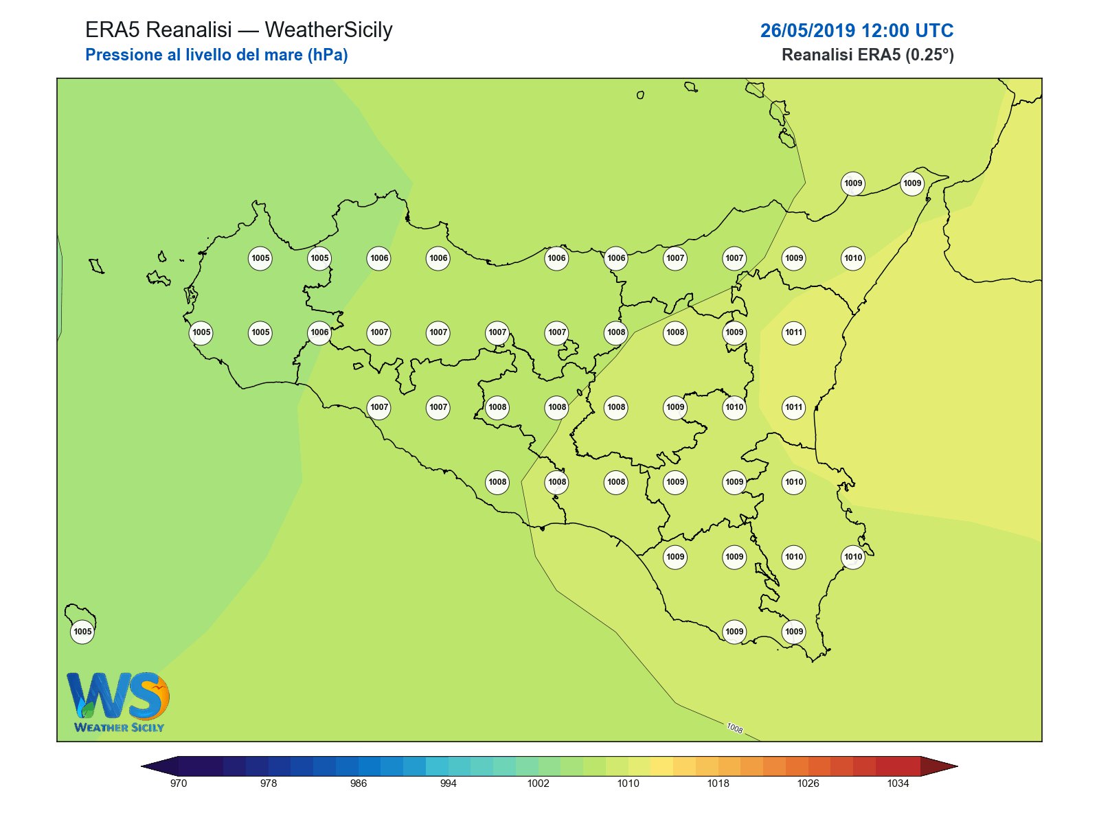 Pressione al livello del mare · 2019052612