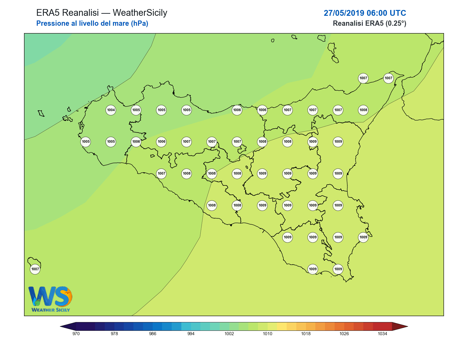 Pressione al livello del mare · 2019052706