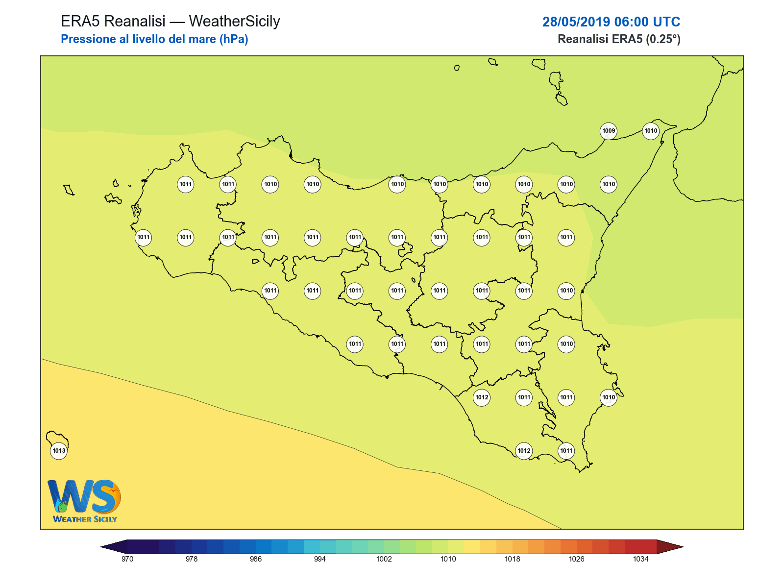 Pressione al livello del mare · 2019052806