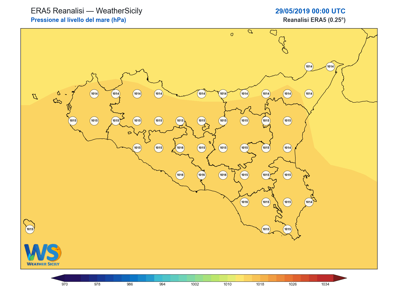 Pressione al livello del mare · 2019052900