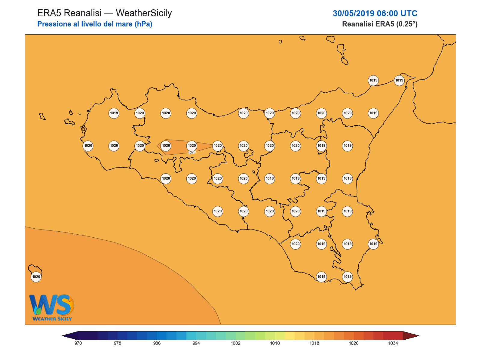 Pressione al livello del mare · 2019053006