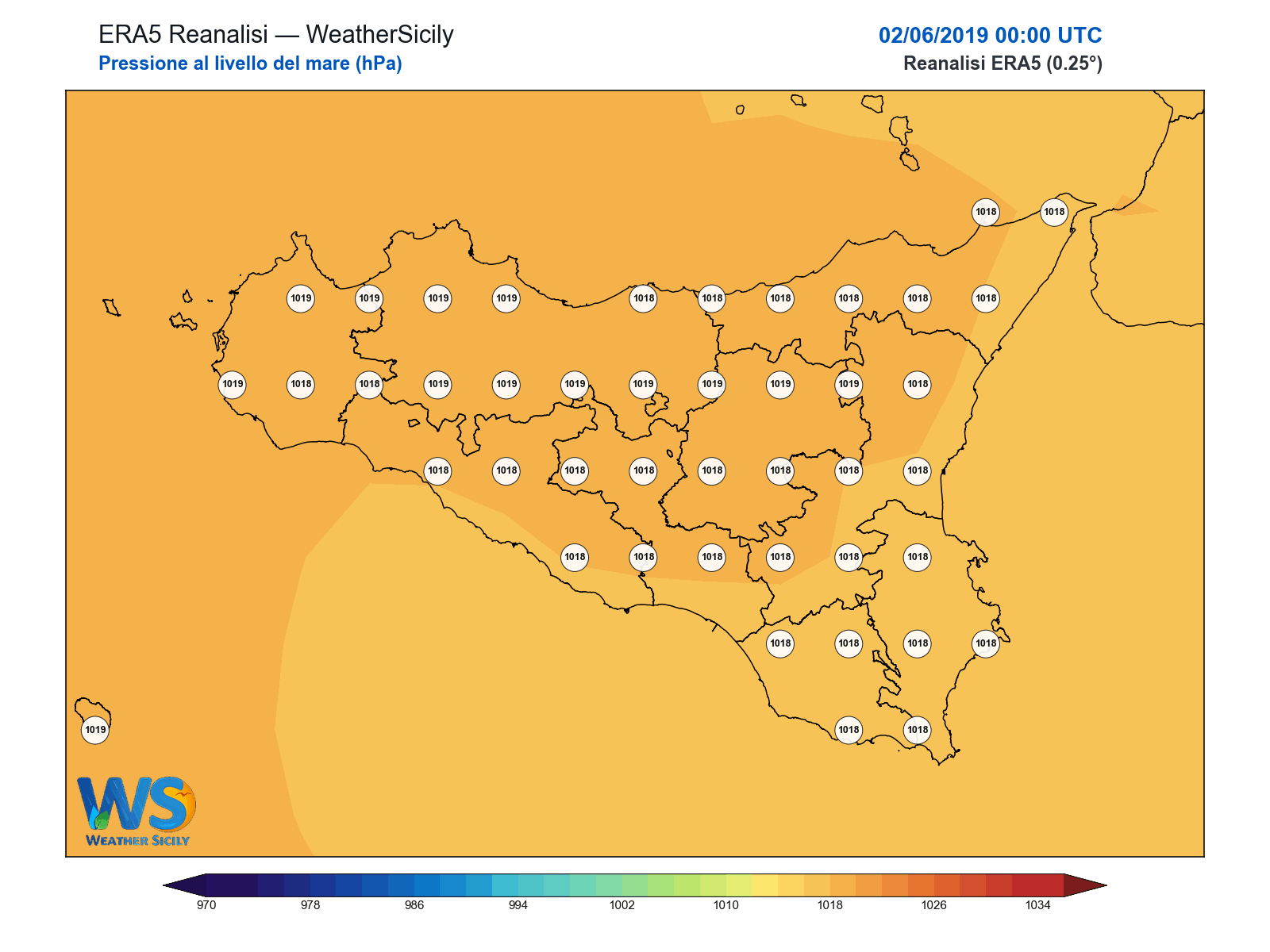 Pressione al livello del mare · 2019060200