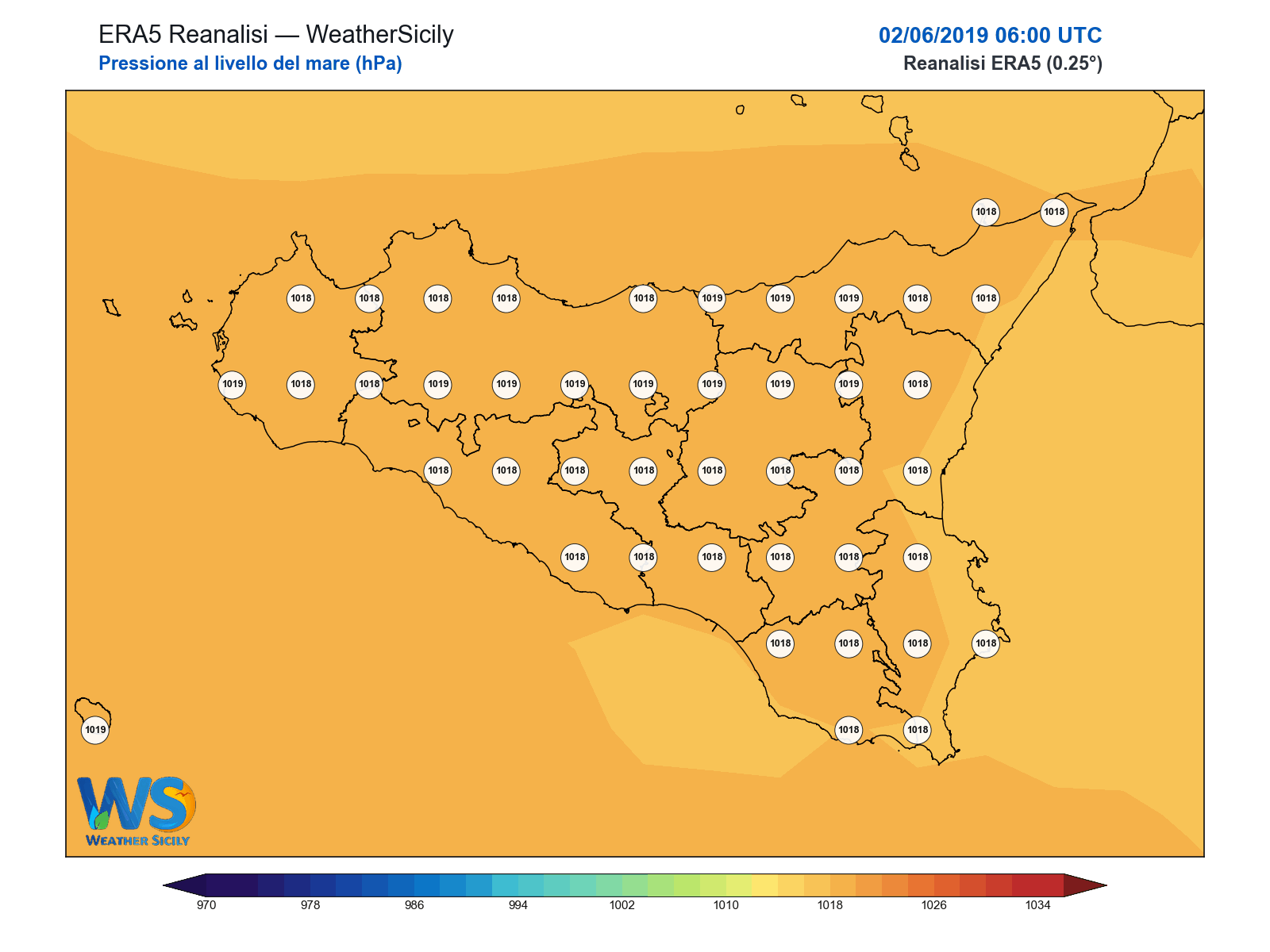 Pressione al livello del mare · 2019060206