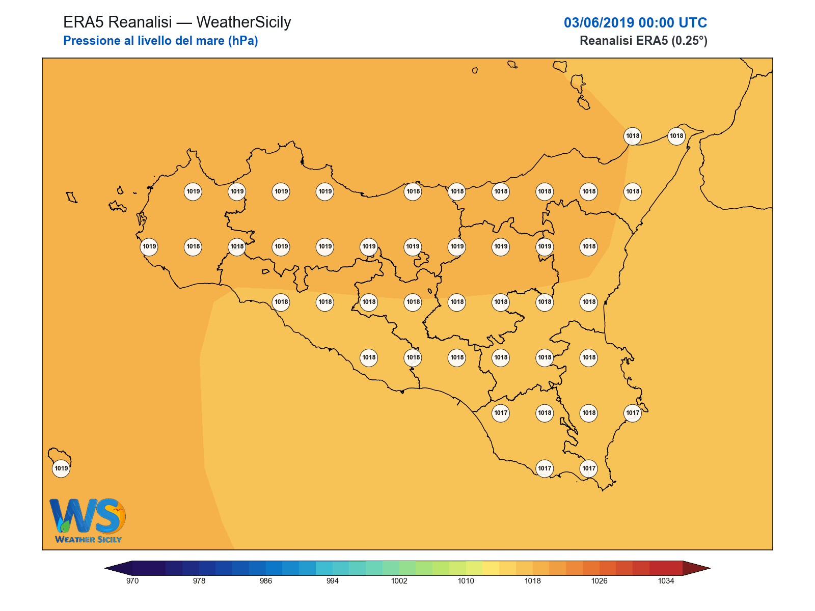 Pressione al livello del mare · 2019060300
