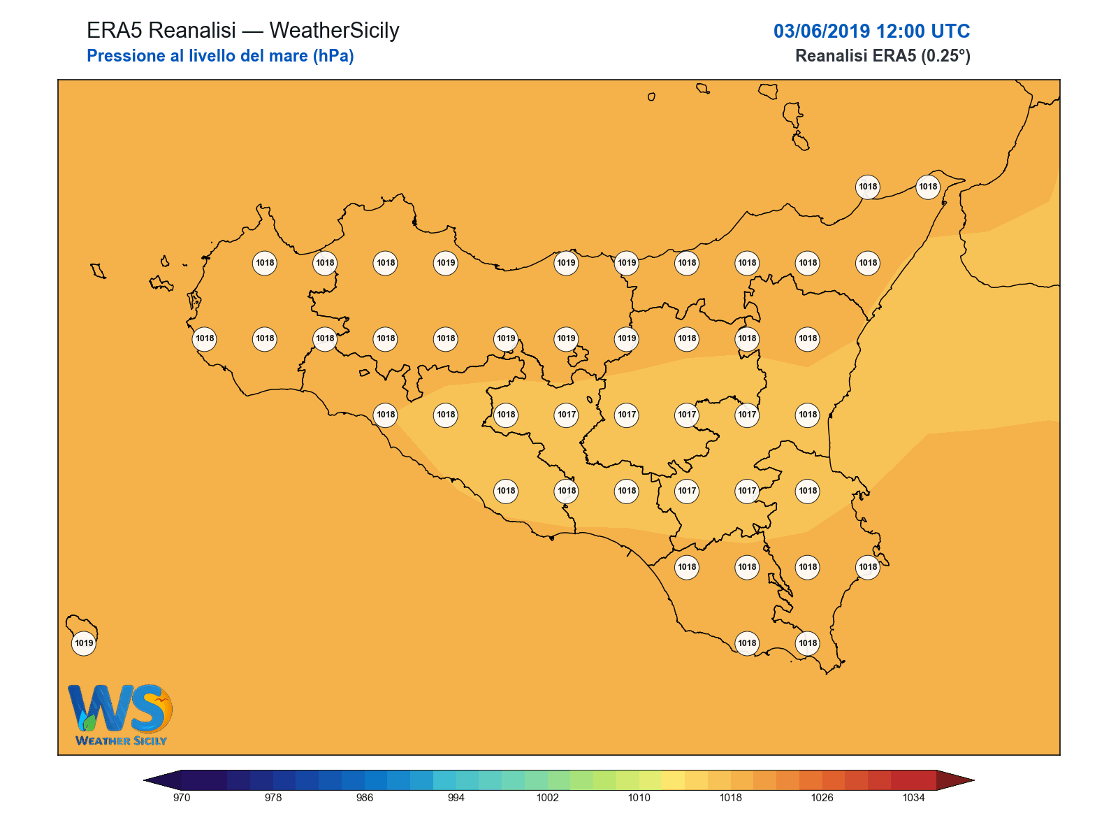 Pressione al livello del mare · 2019060312