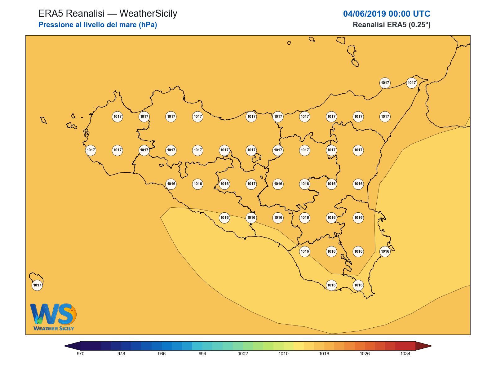 Pressione al livello del mare · 2019060400