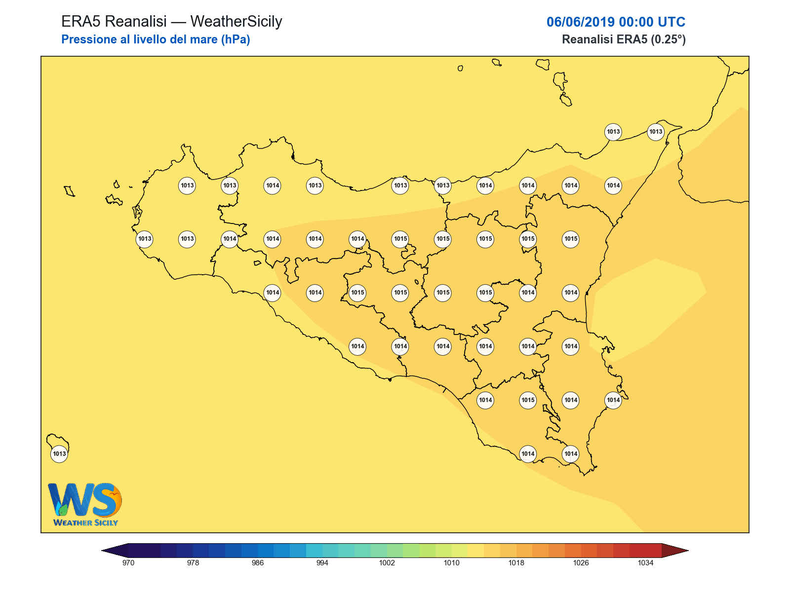 Pressione al livello del mare · 2019060600