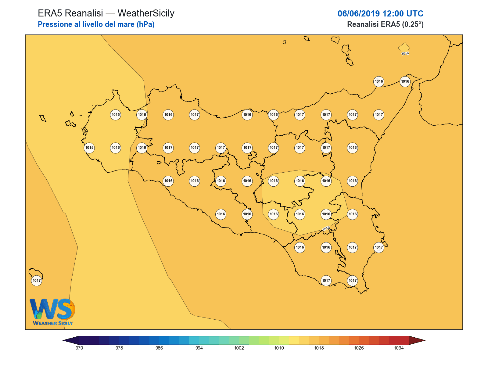 Pressione al livello del mare · 2019060612