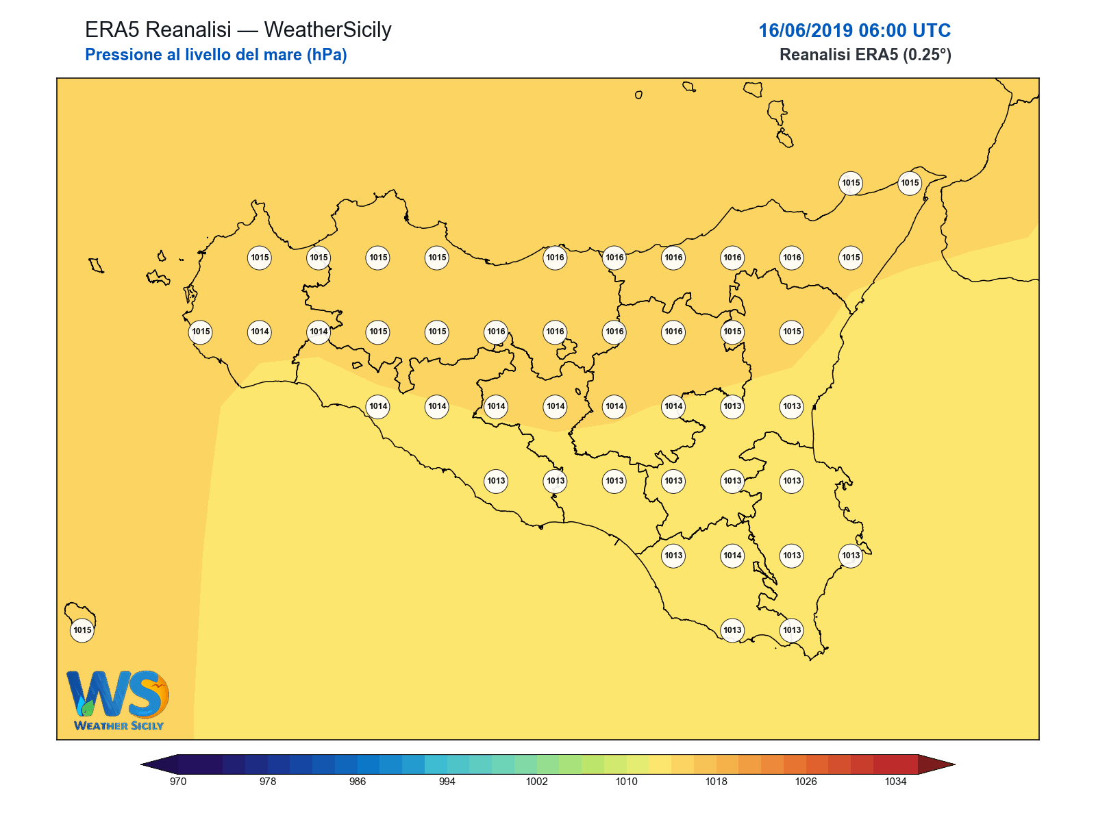 Pressione al livello del mare · 2019061606