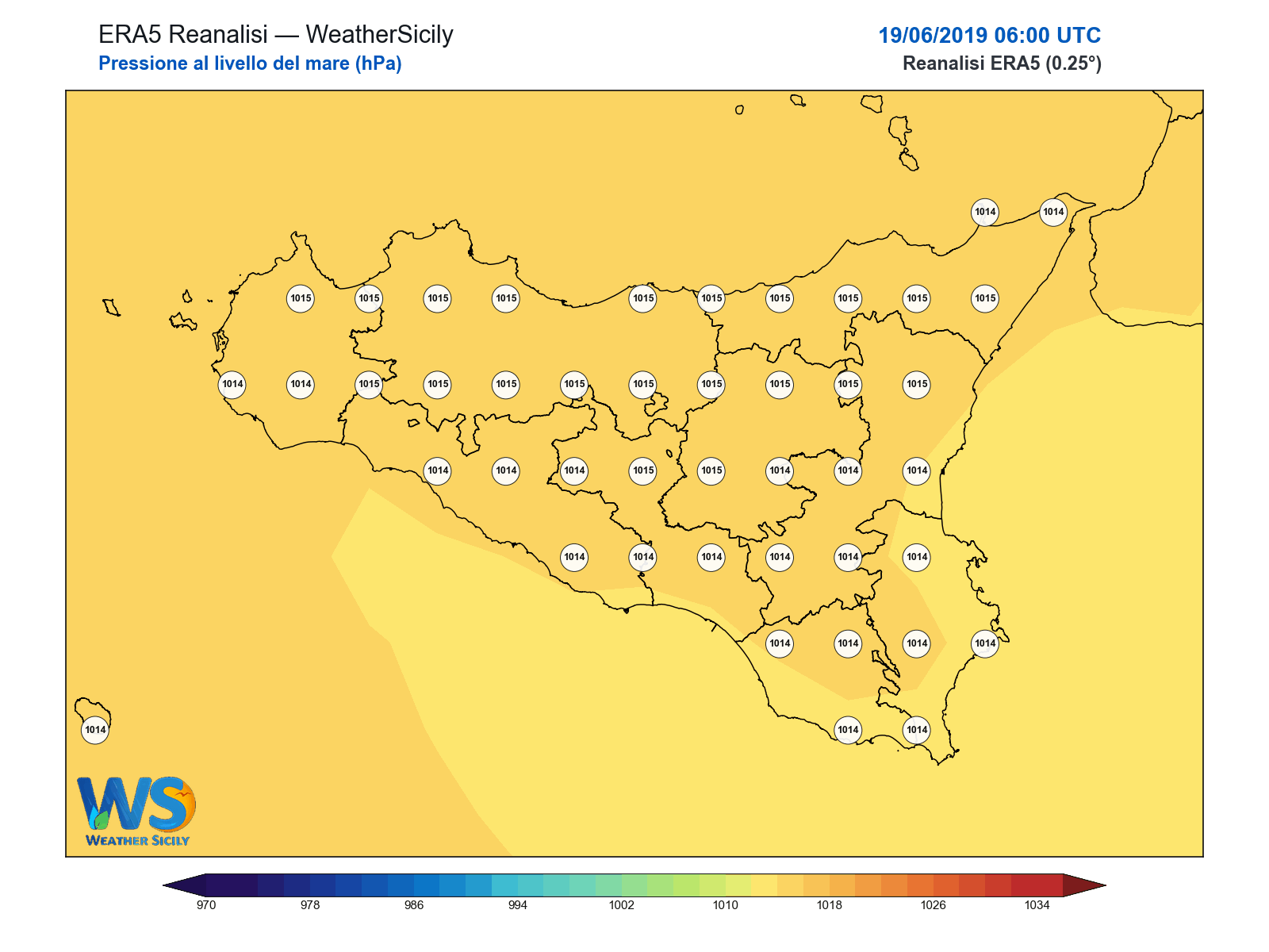 Pressione al livello del mare · 2019061906
