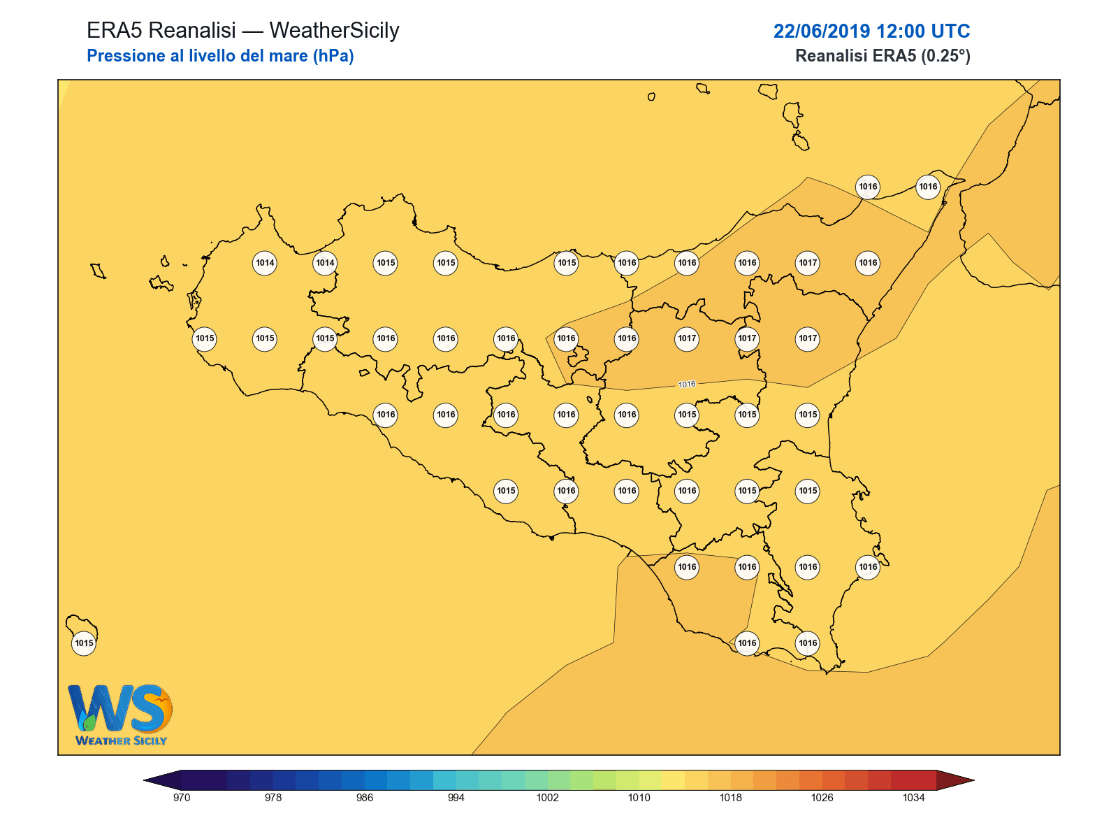 Pressione al livello del mare · 2019062212