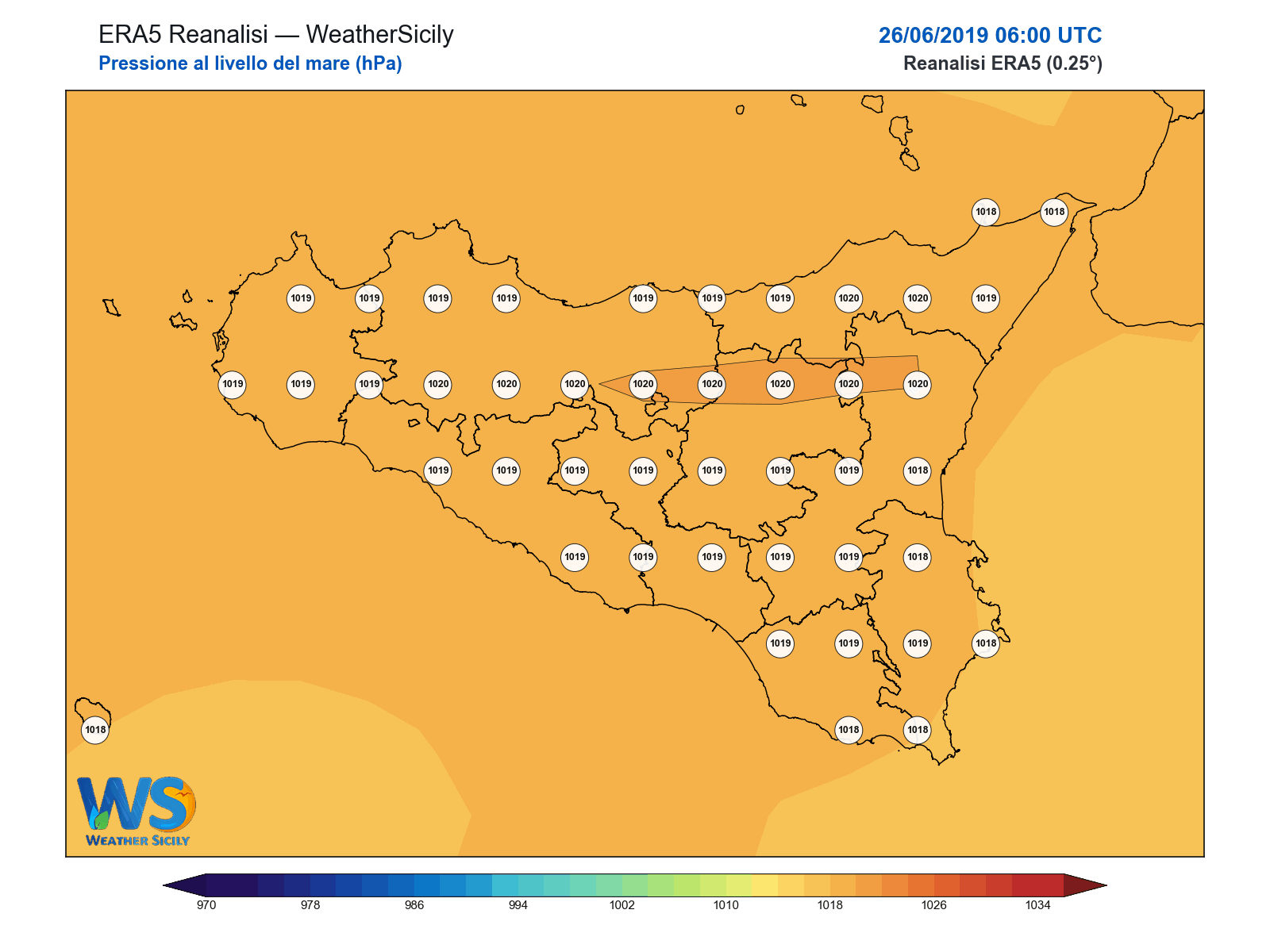 Pressione al livello del mare · 2019062606