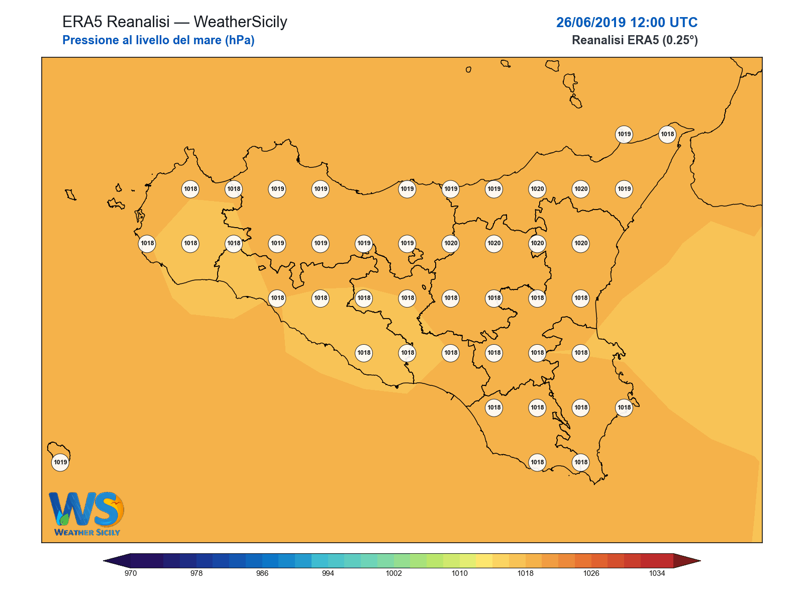 Pressione al livello del mare · 2019062612