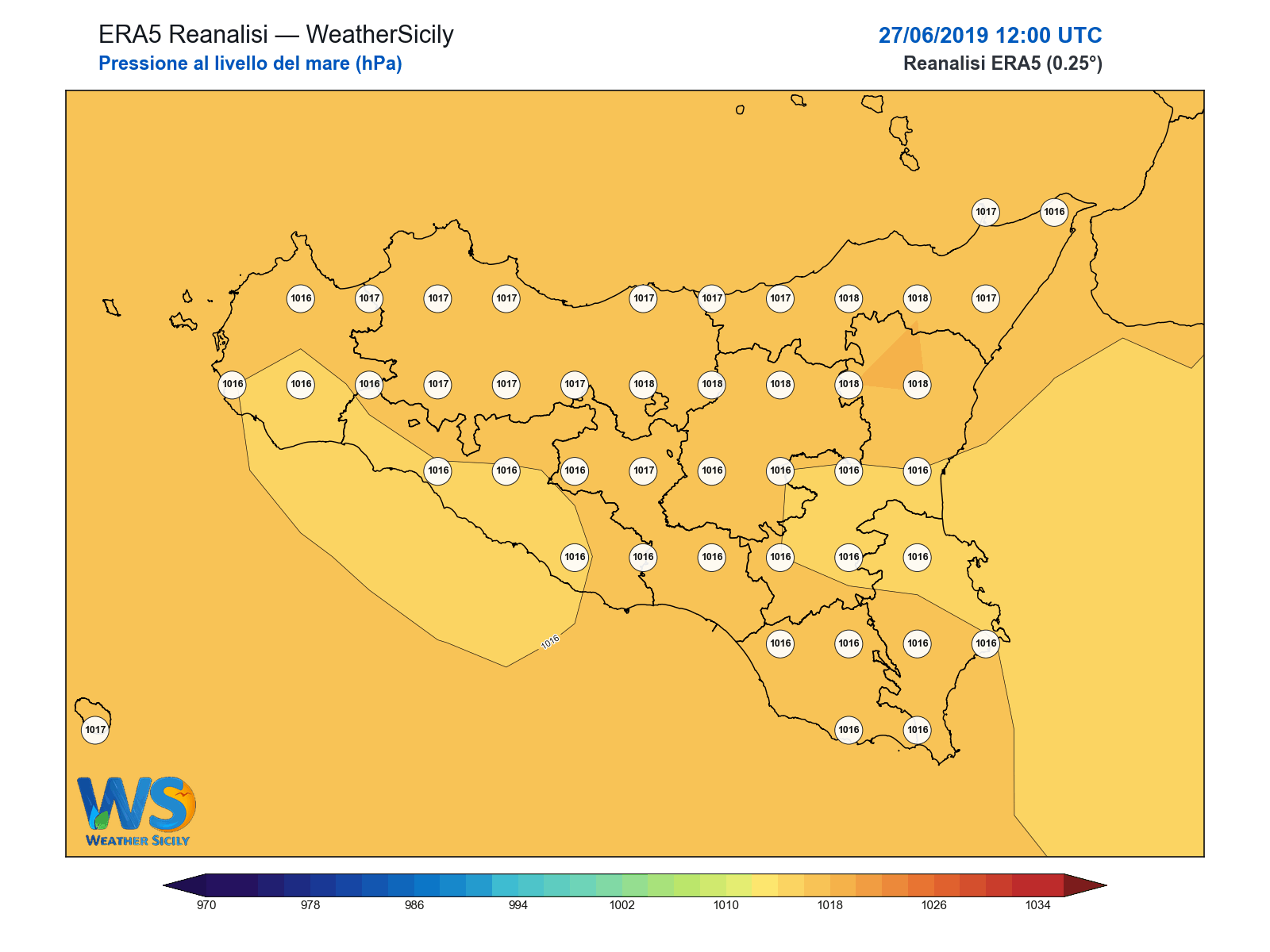 Pressione al livello del mare · 2019062712