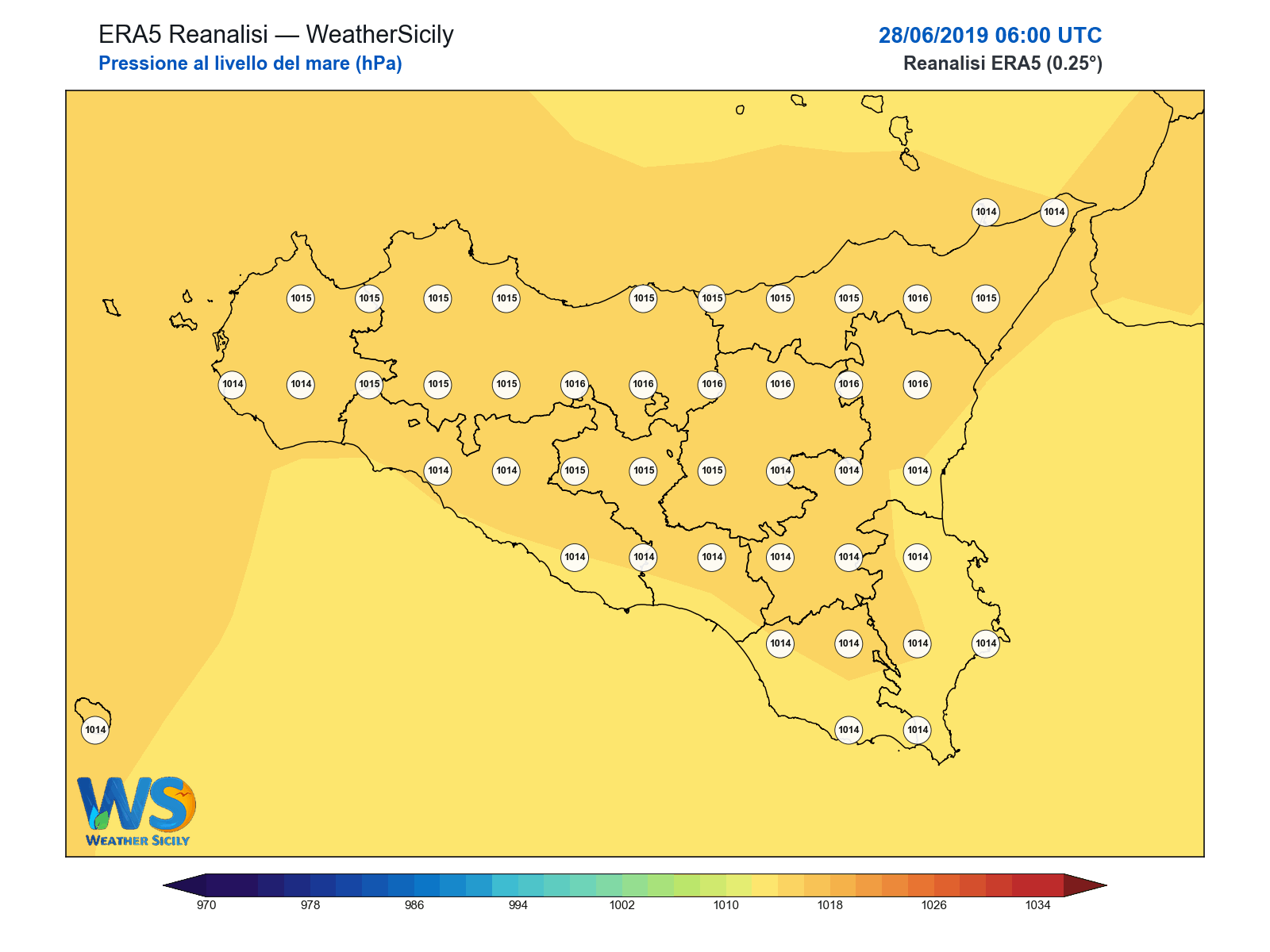 Pressione al livello del mare · 2019062806