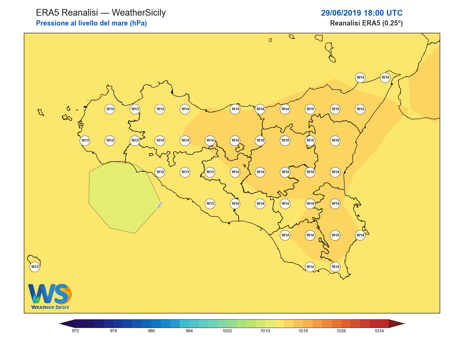 Pressione al livello del mare · 2019062918