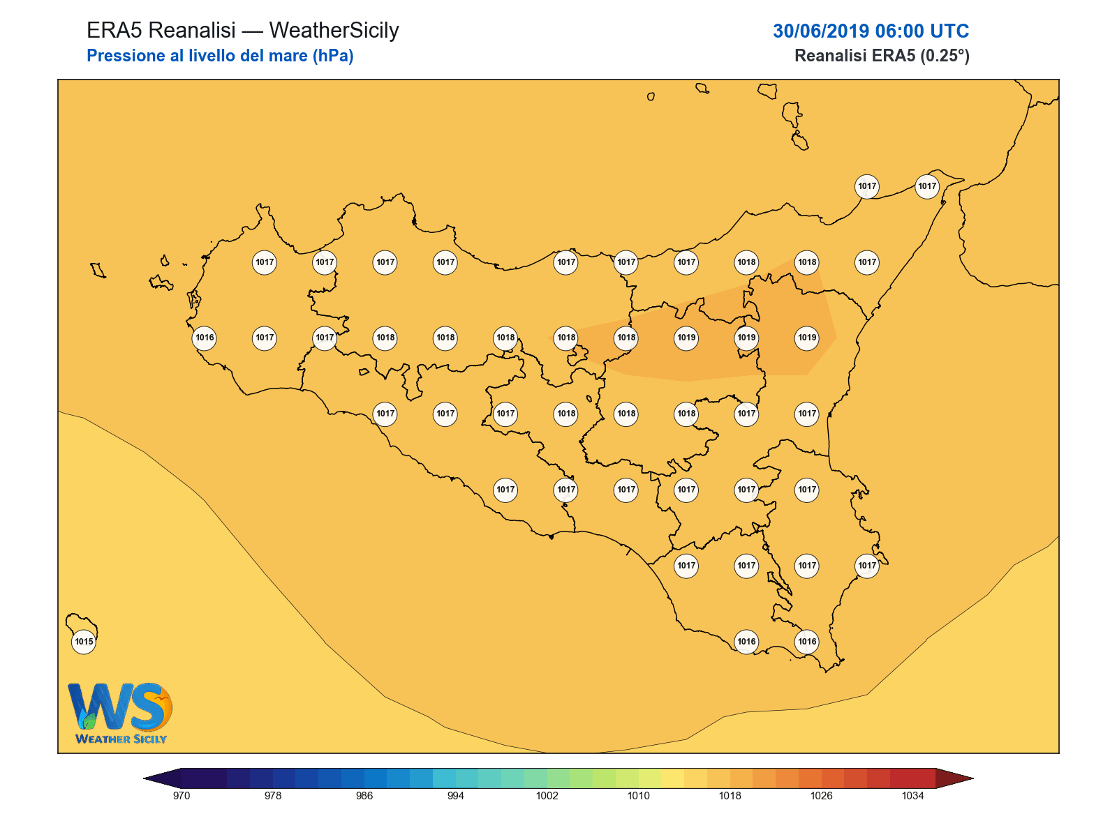 Pressione al livello del mare · 2019063006