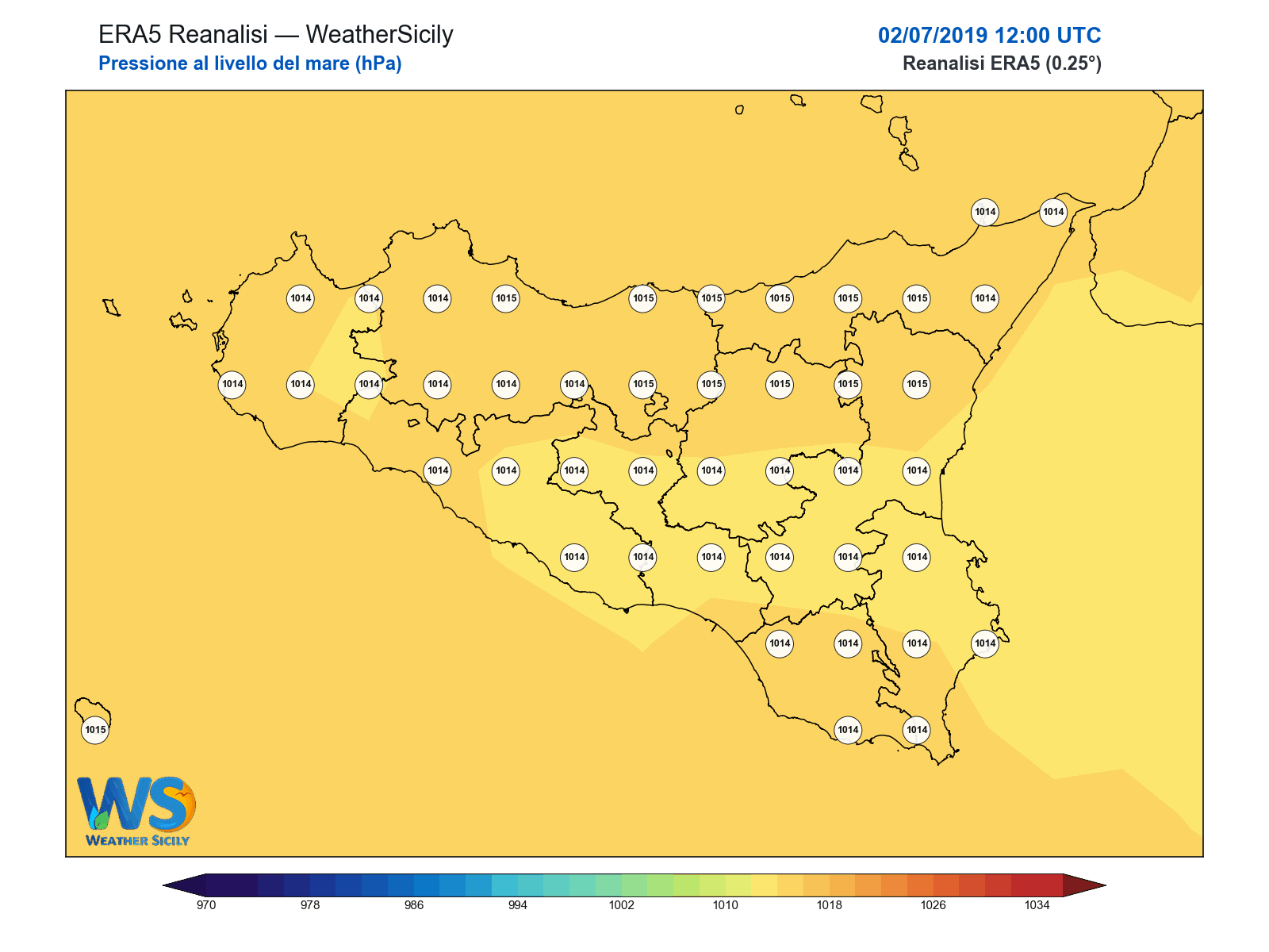 Pressione al livello del mare · 2019070212