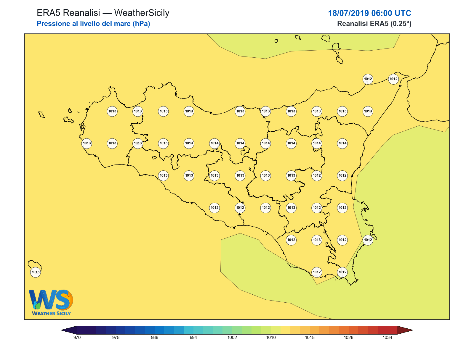 Pressione al livello del mare · 2019071806