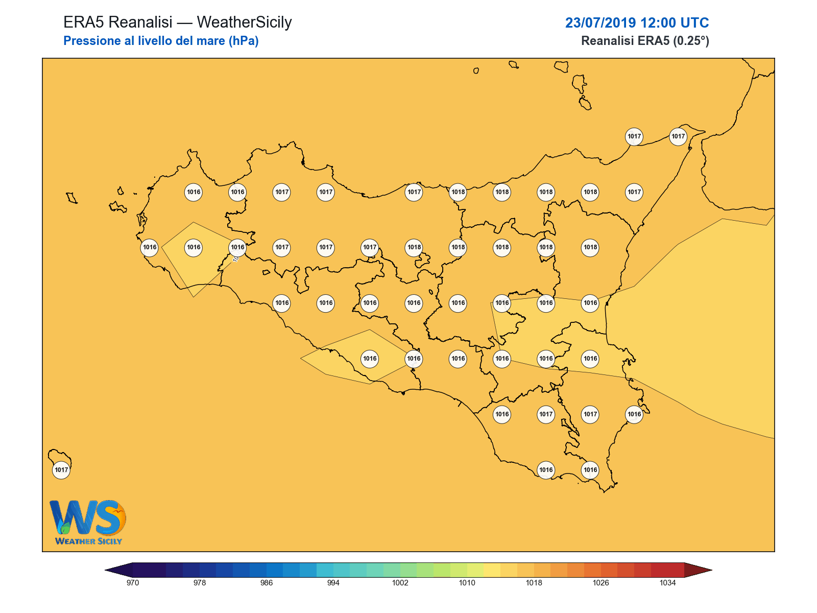 Pressione al livello del mare · 2019072312