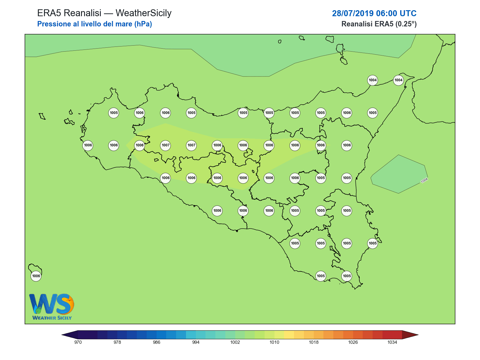 Pressione al livello del mare · 2019072806