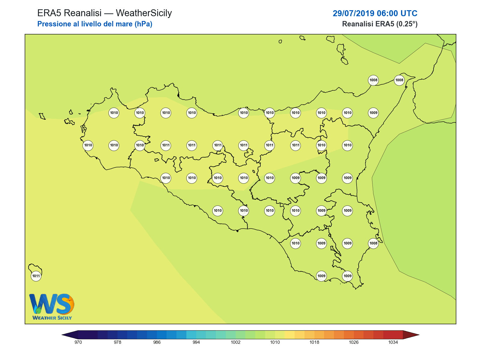 Pressione al livello del mare · 2019072906