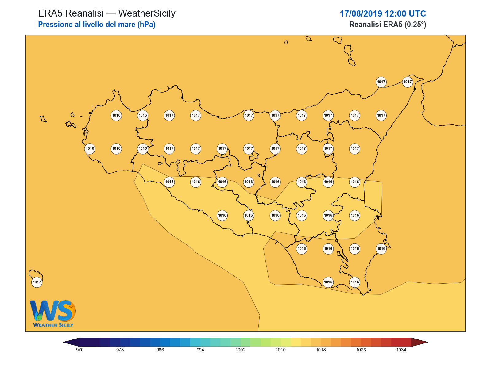 Pressione al livello del mare · 2019081712