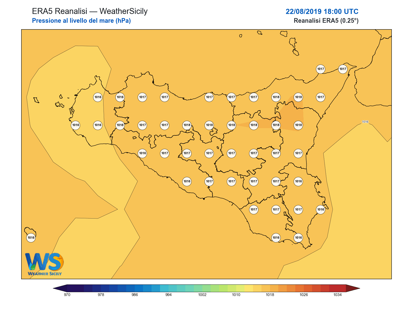 Pressione al livello del mare · 2019082218