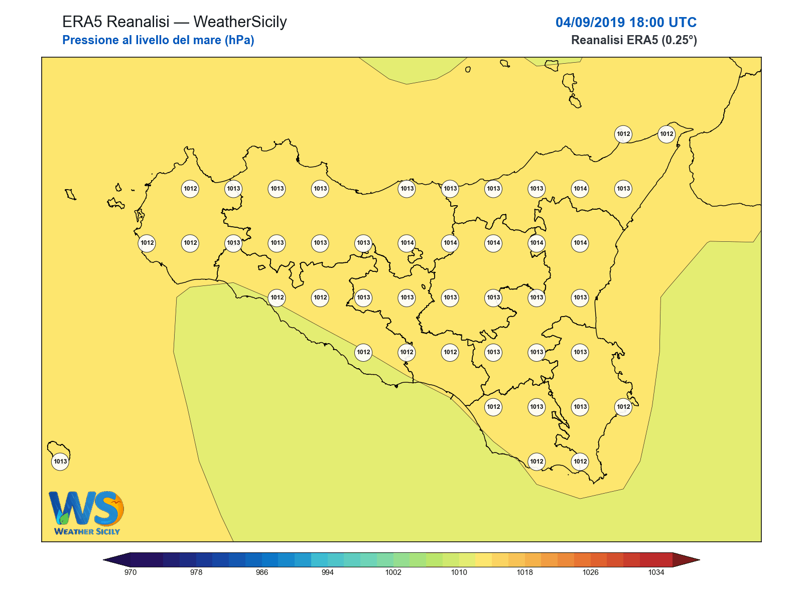 Pressione al livello del mare · 2019090418