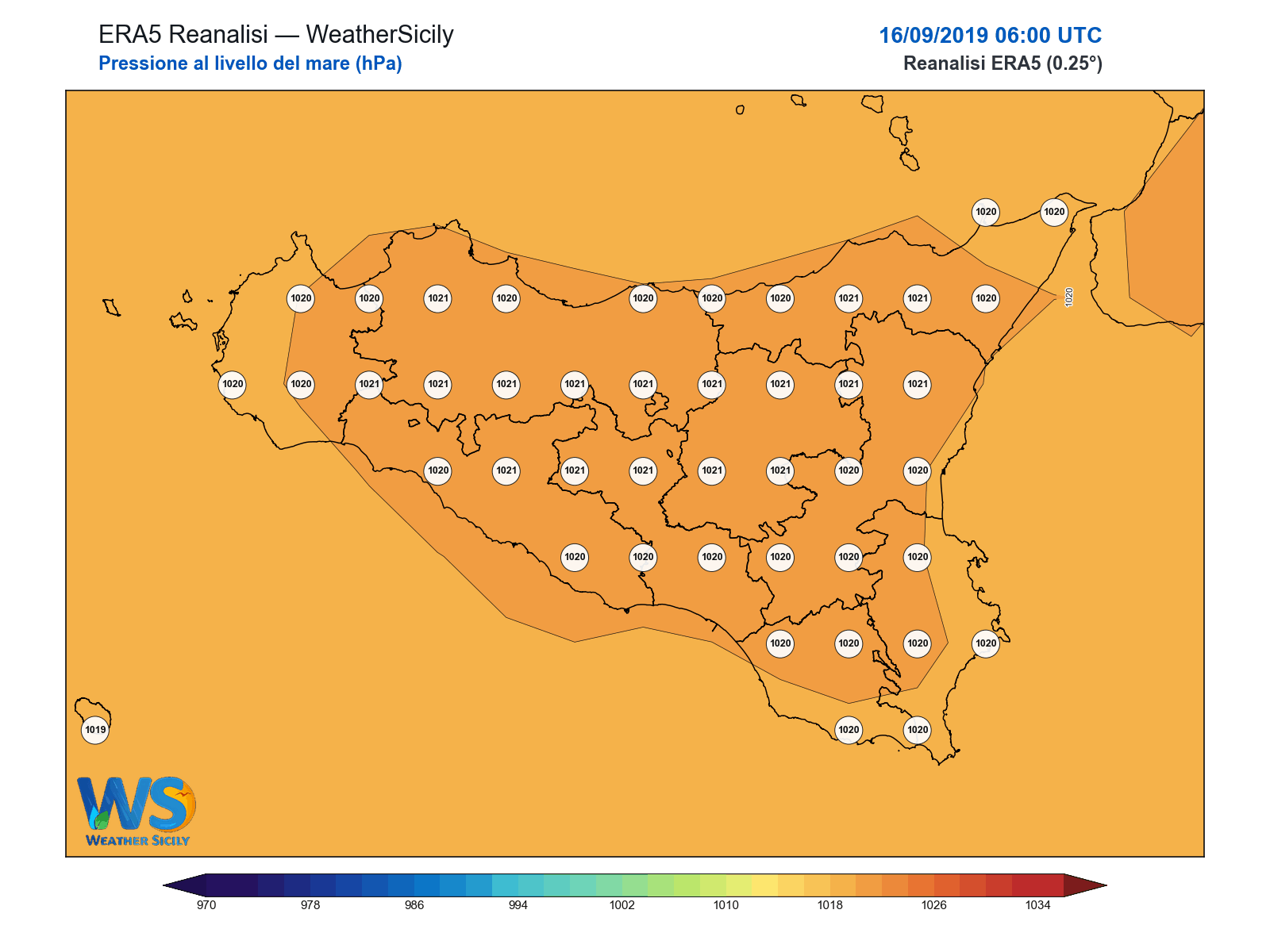 Pressione al livello del mare · 2019091606