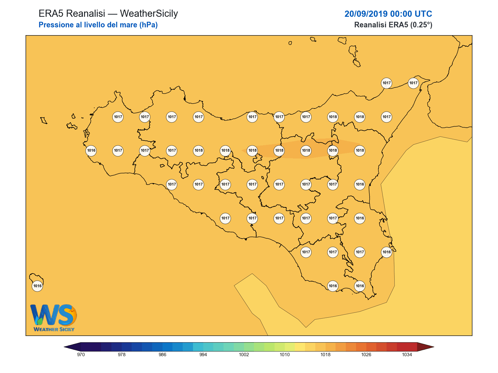 Pressione al livello del mare · 2019092000