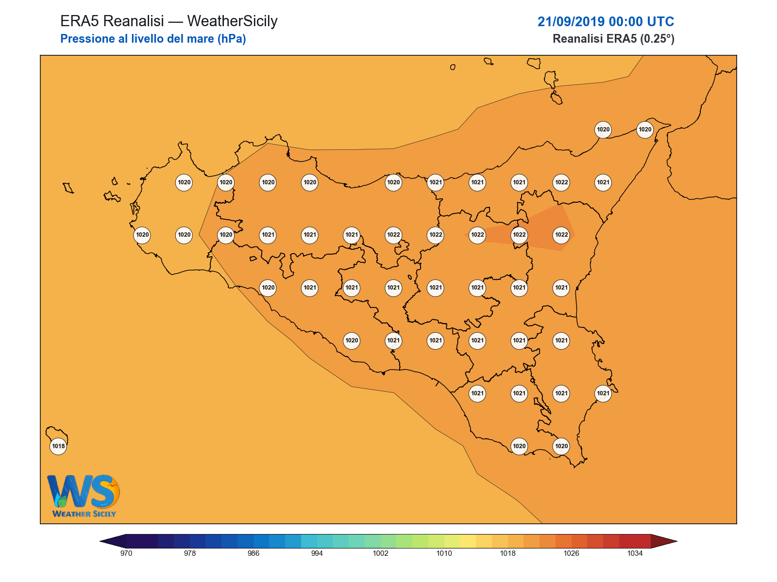 Pressione al livello del mare · 2019092100