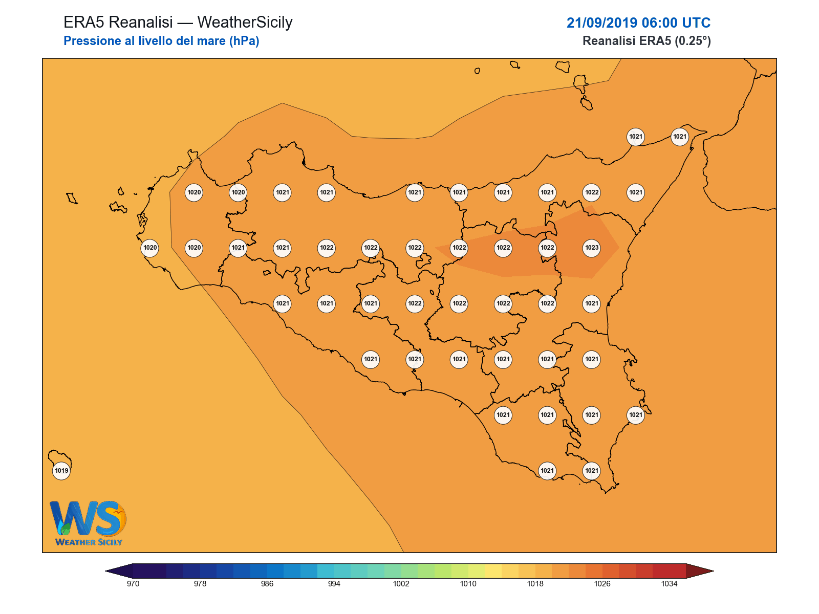 Pressione al livello del mare · 2019092106