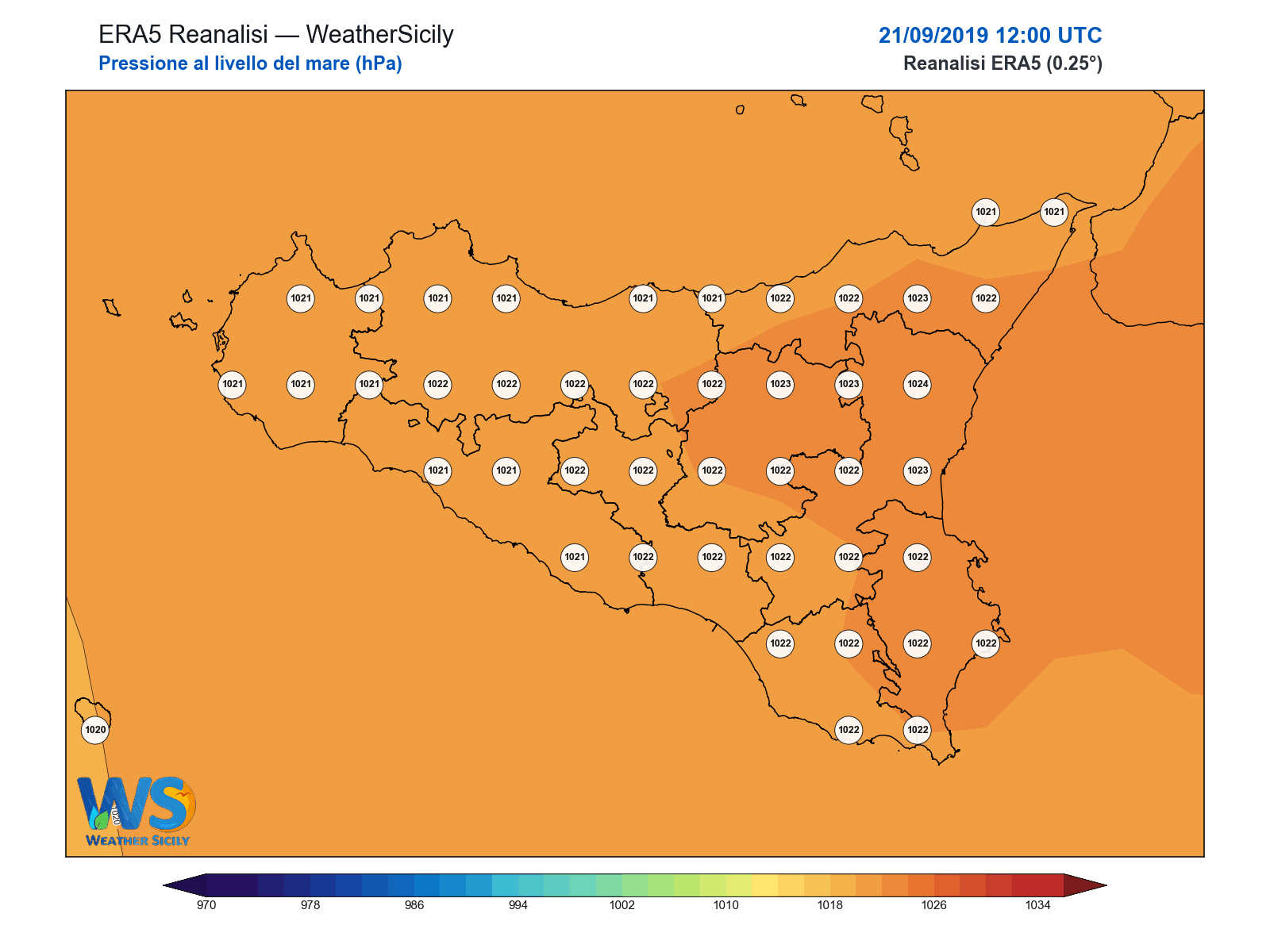 Pressione al livello del mare · 2019092112