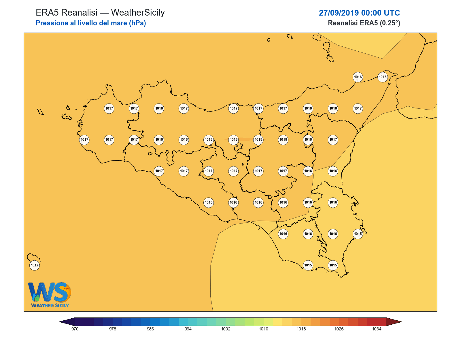Pressione al livello del mare · 2019092700