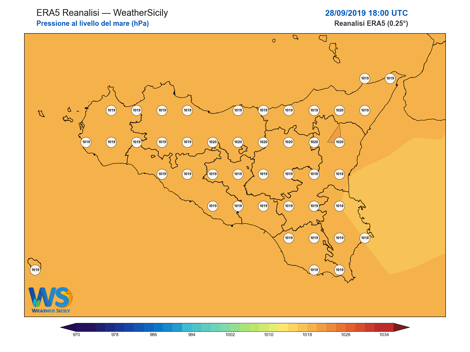 Pressione al livello del mare · 2019092818