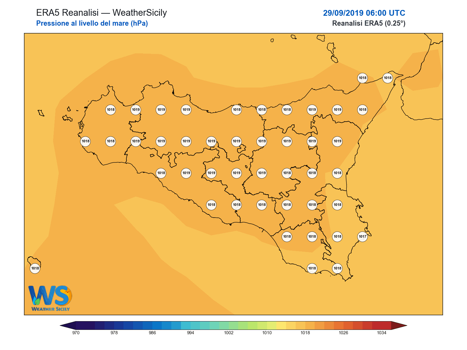 Pressione al livello del mare · 2019092906