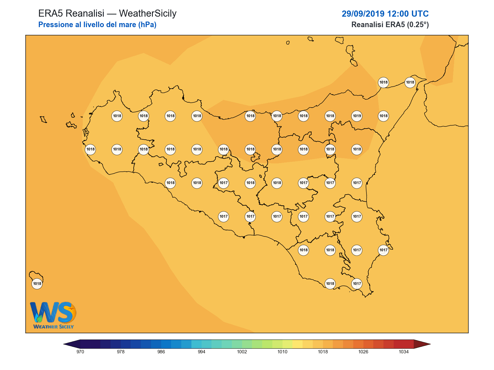 Pressione al livello del mare · 2019092912